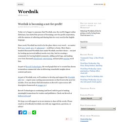 Wordnik is becoming a not-for-profit!