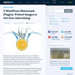 WordPress Watermark Plugin Option: Protect Images/Get Free Advertising