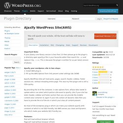 Ajaxify WordPress Site(AWS)