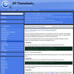 URLs in WordPress nach einem Umzug anpassen