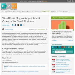 WordPress Plugins: Appointment Calendar for Small Business