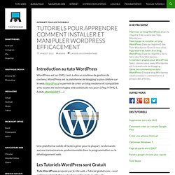 TUTO WORDPRESS: Tutoriels pour apprendre Wordpress