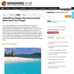 6 WordPress Plugins that Automatically Watermark Your Images