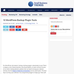 10 WordPress Backup Plugin Tools - Small Business Trends