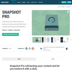 WordPress Backup Plugin - Snapshot from WPMU DEV