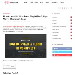How to Install a WordPress Plugin (The 3 Right Ways)- Beginner's Guide - GeekyPlug