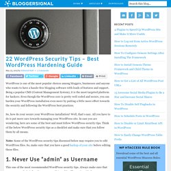 22 Must Follow WordPress Security Tips - Bloggersignal
