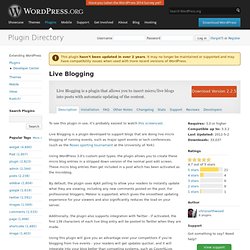 wordpress plugin : Live Blogging [En]