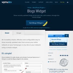 Blogs Widget description WordPress MU plugins, themes and supp