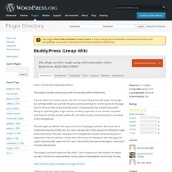 BuddyPress Group Wiki
