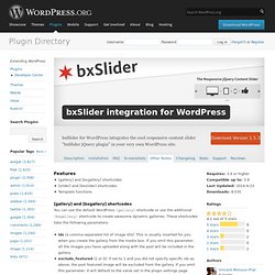 bxSlider integration for WordPress