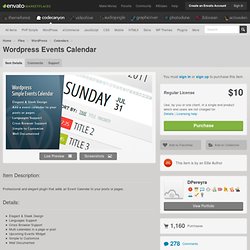 Plugins - Wordpress Events Calendar