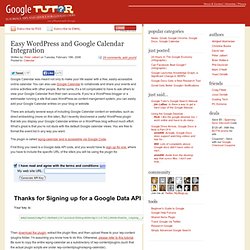 Easy WordPress and Google Calendar Integration