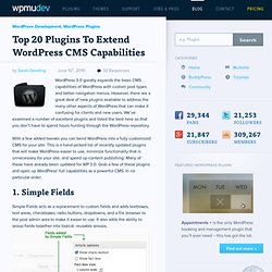 Top 20 Plugins To Extend WordPress CMS Capabilities