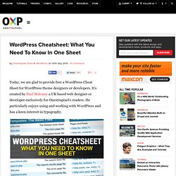 WordPress Cheatsheet: What You Need To Know In One Sheet