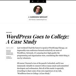 WordPress Goes to College: A Case Study