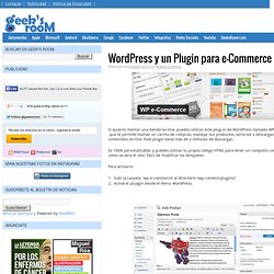 WordPress y un Plugin para e-Commerce