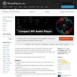 Compact WP lecteur audio «WordPress Plugins
