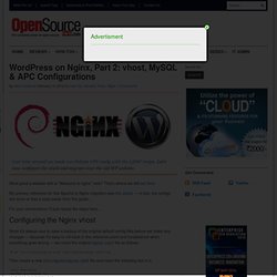 WordPress on Nginx, Part 2: vhost, MySQL & APC Configurations