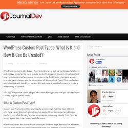WordPress Custom Post Types: What Is It and How It Can Be Created?