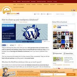 How to clean up your wordpress database