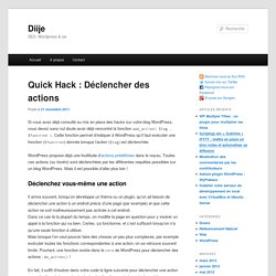 WordPress : déclencher des actions