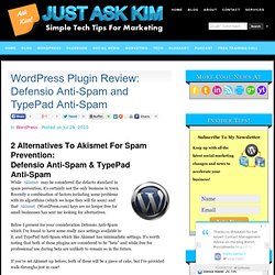 Wordpress Plugin Review: Defensio Anti-Spam and TypePad Anti-Spam