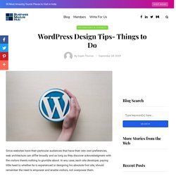 WordPress Design Tips- Things to Do