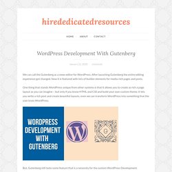 WordPress Development With Gutenberg