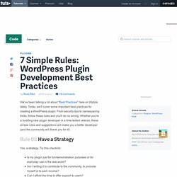 7 Simple Rules: WordPress Plugin Development Best Practices