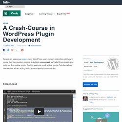 A Crash-Course in WordPress Plugin Development