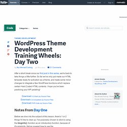 WordPress Theme Development Training Wheels: Day Two (Menus)