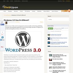 Wordpress 3.0! How It’s Different?