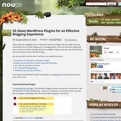 35 (New) WordPress Plugins for an Effective Blogging Experience - Noupe Design Blog