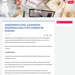 WORDPRESS SITES: 4 ELEMENTS (UNDERVALUED) THAT CANNOT BE MISSING