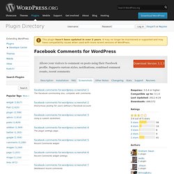Facebook Comments for WordPress