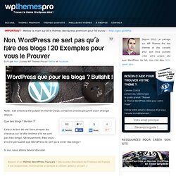 Non, WordPress ne sert pas qu'à faire des blogs, et je vous le prouve!