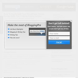 How To Easily Edit Your WordPress Theme Design With The Firebug Firefox Addon