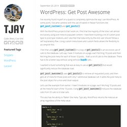 WordPress: Get Post Awesome