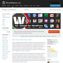 SZ - Google for WordPress