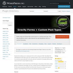 Gravity Forms + Custom Post Types