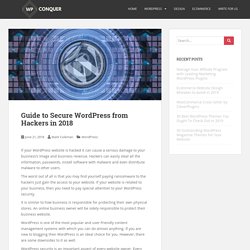 Guide to Secure WordPress from Hackers in 2018 - WP Conquer