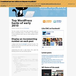Top WordPress hacks of early 2010