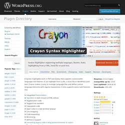 Crayon Syntax Highlighter