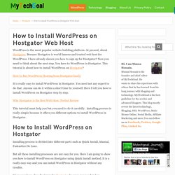 How to Install WordPress on Hostgator Web Host - MyTechGoal