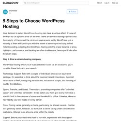 5 Steps to Choose WordPress Hosting