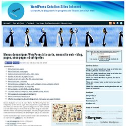 Menus dynamiques Wordpress à la carte, menu site web + blog, pages, sous-pages et catégories