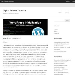 WordPress Initialization