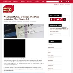 WordPress Multisite or Multiple WordPress Installation