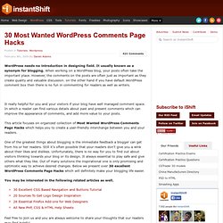 30 Most Wanted WordPress Comments Page Hacks